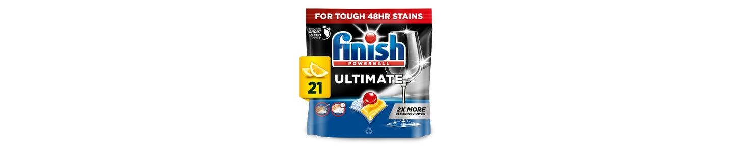 Finish Ultimate All In One Dishwasher Tablets Lemon - 21 Tabs