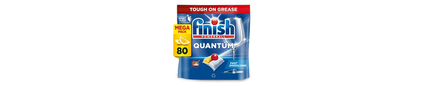 Finish Quantum All In One Dishwasher Tablets Lemon - 80 Tabs