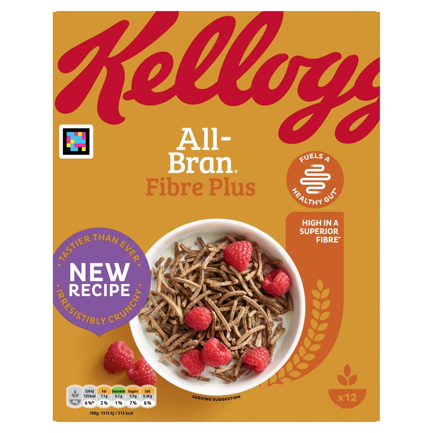 Kellogg's All Bran Fibre Plus Breakfast Cereal 4 x 500g
