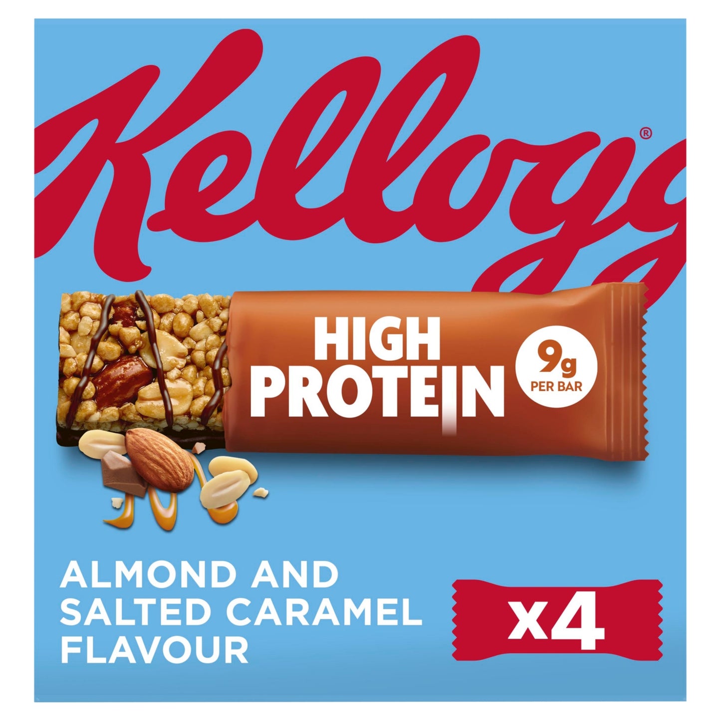 Kellogg's High Protein Almond and Salted Caramel Flavour snack bars 4x35g