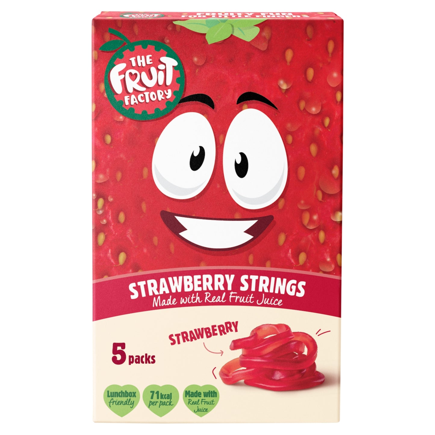 The Fruit Factory Strawberry Strings 5 x 20g (100g)