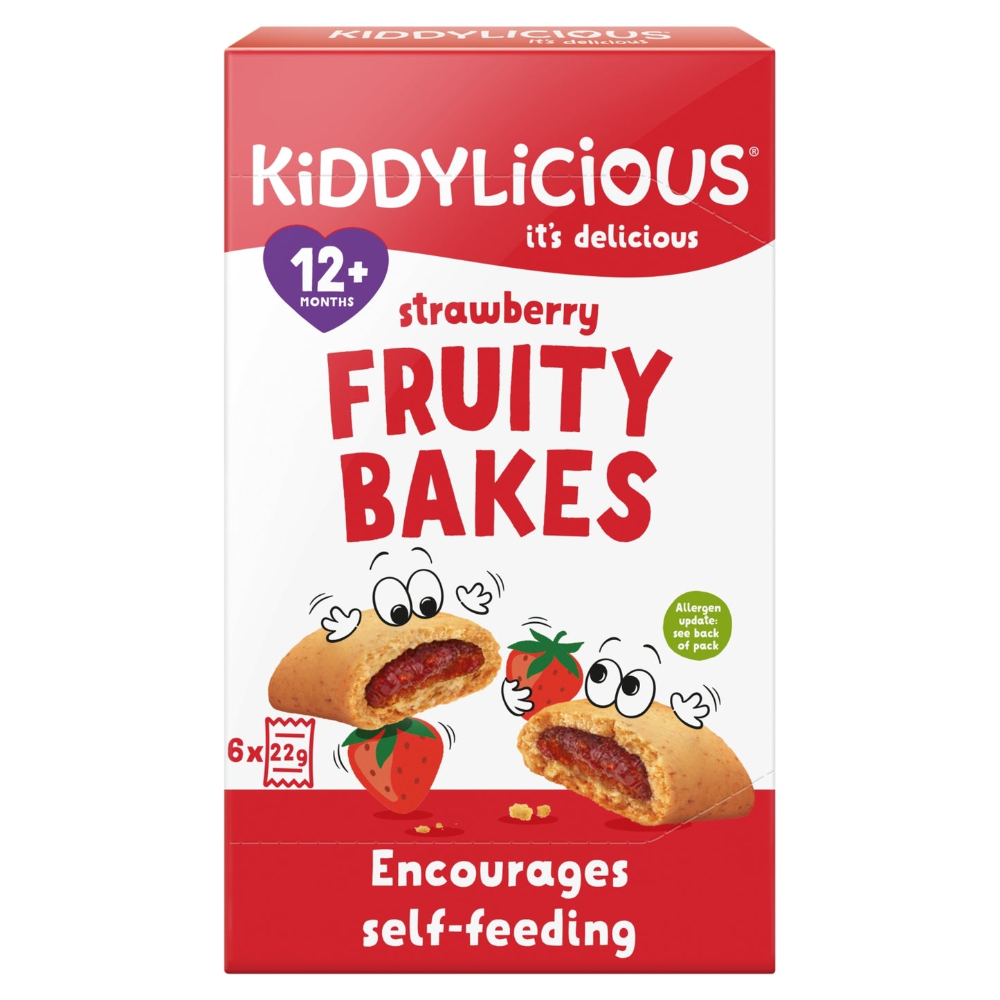 Kiddylicious Strawberry Fruity Bakes 12+ Months 6 x 22g (132g)