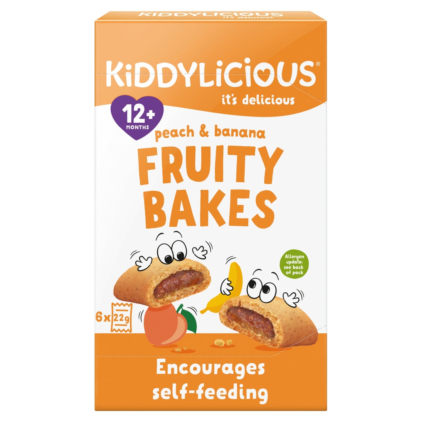 Kiddylicious Peach & Banana Fruity Bakes 12+ Months 6 x 22g (132g)