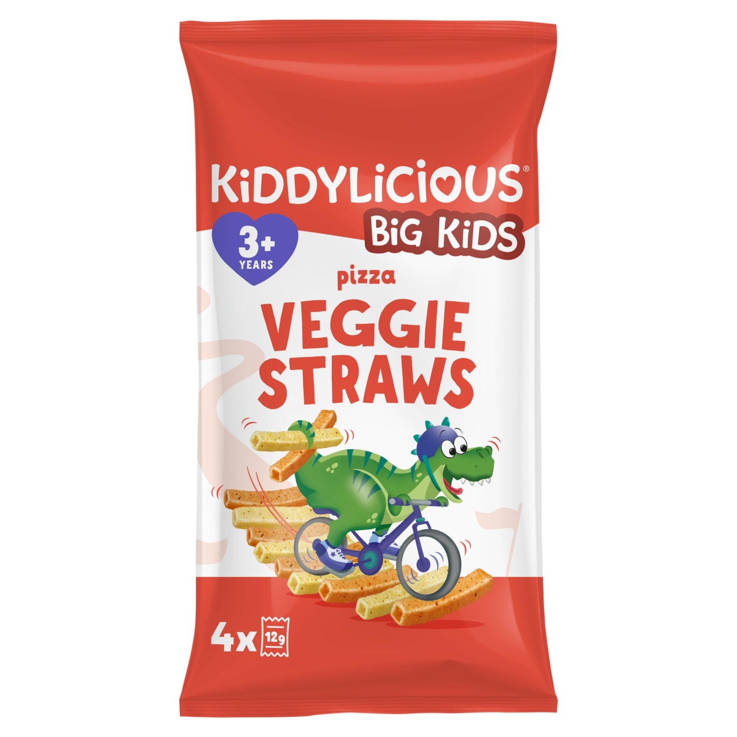 Kiddylicious Big Kids Pizza Veggie Straws 4 x 12g