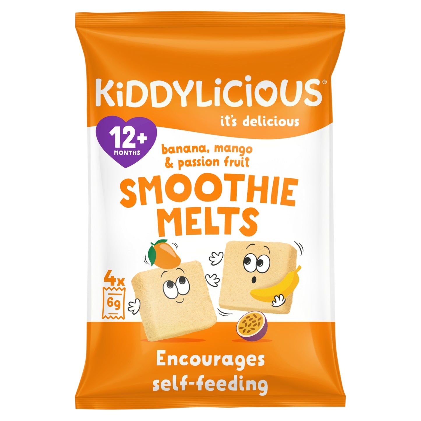 Kiddylicious Banana, Mango & Passion Fruit Smoothie Melts 12+ Months 4 x 6g (24g)