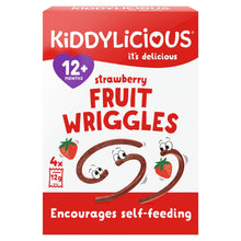 Kiddylicious Strawberry Fruit Wriggles 12+ Months 4 x 12g (48g)