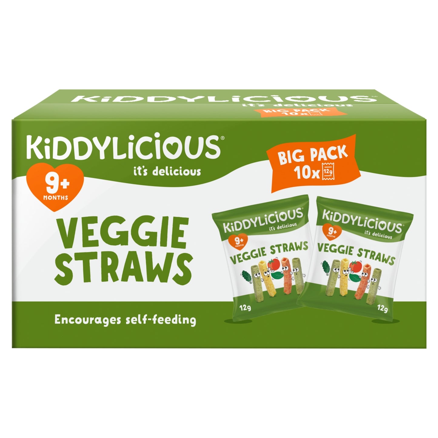 Kiddylicious Veggie Straws 9+ Months 10 x 12g (120g)