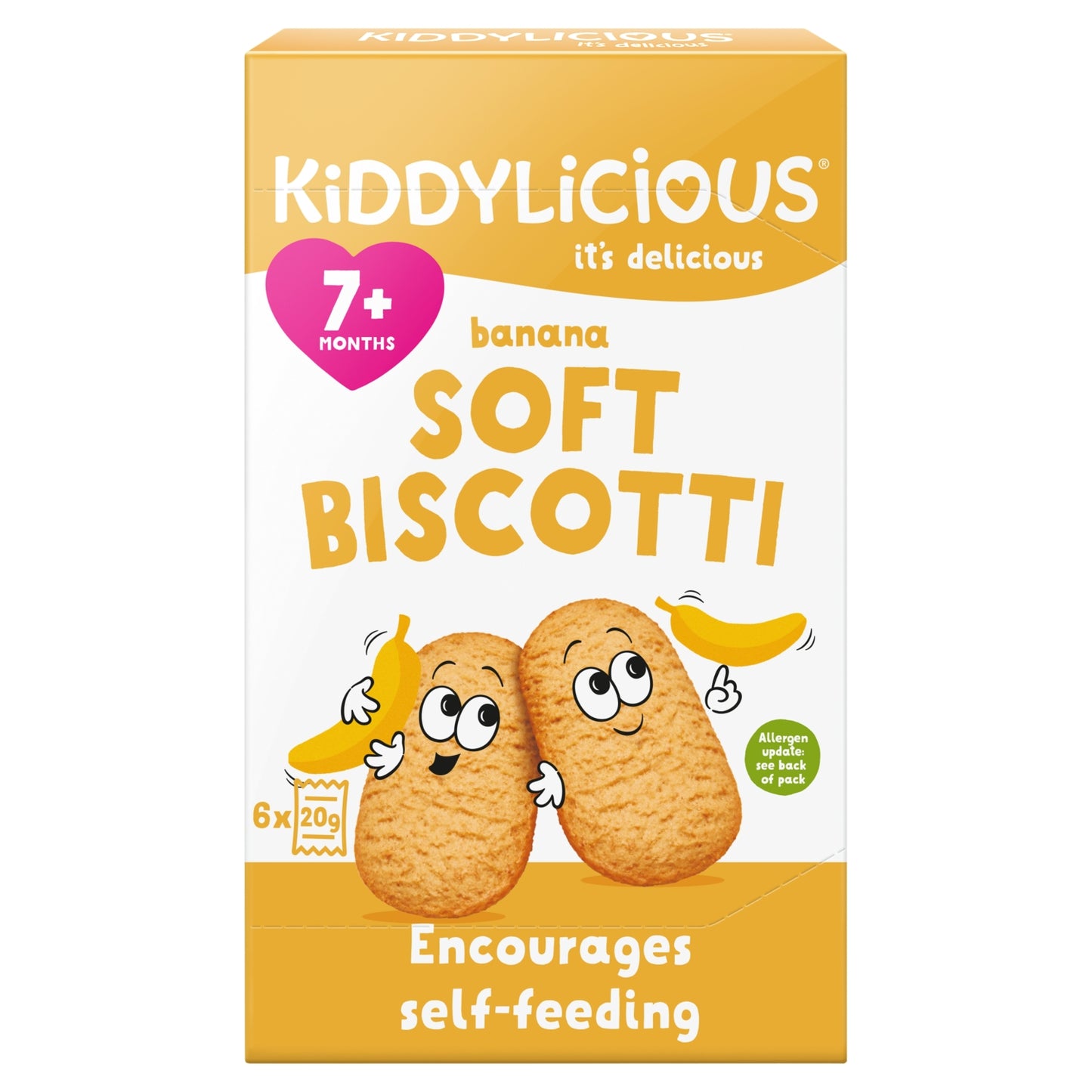 Kiddylicious Banana Soft Biscotti 7+ Months 6 x 20g (120g)
