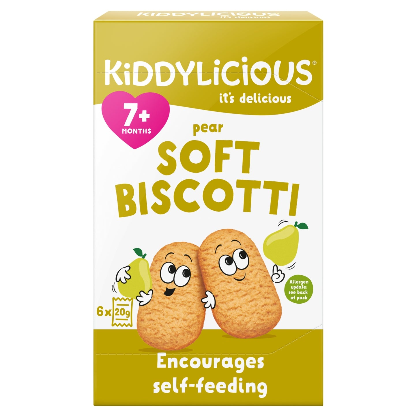 Kiddylicious Pear Soft Biscotti 7+ Months 6 x 20g (120g)