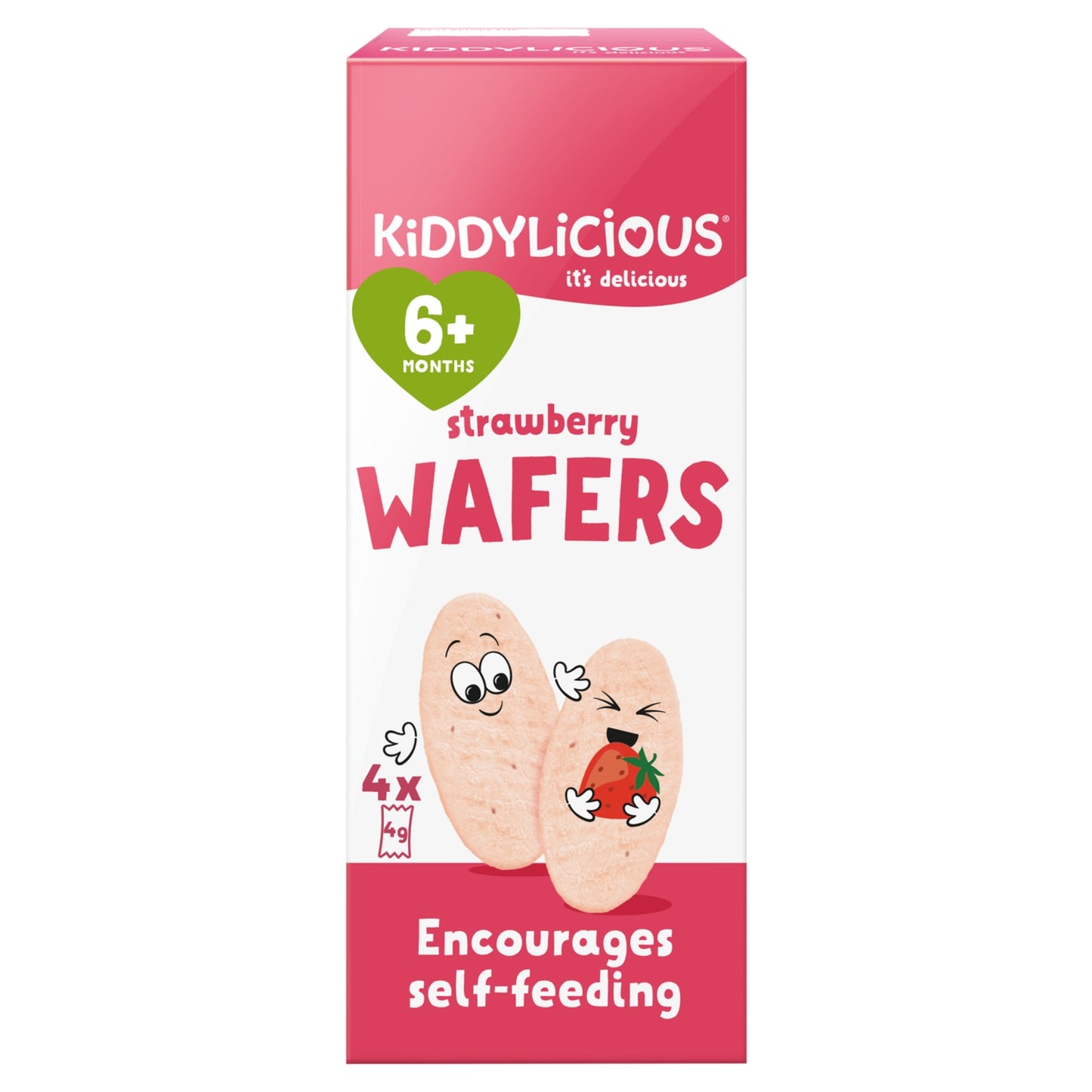 Kiddylicious Strawberry Wafers 6+ Months 4 x 4g (16g)