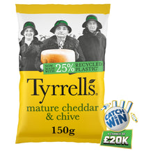 Tyrrells Mature Cheddar & Chive Sharing Crisps 150g