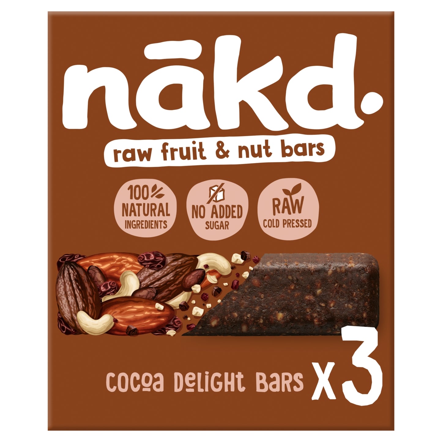 Nakd Cocoa Delight Fruit & Nut Bars 3 x 35g