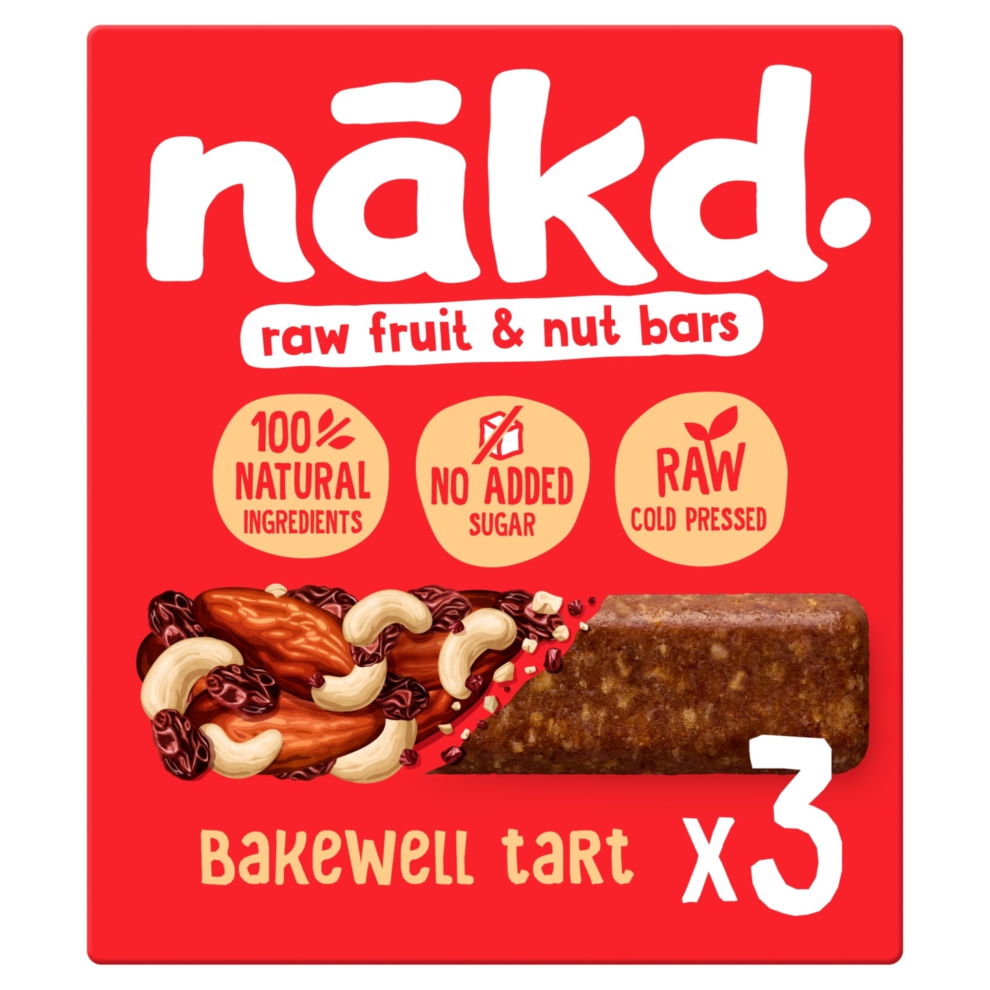 Nakd Bakewell Tart Fruit & Nut Bars 3 x 35g