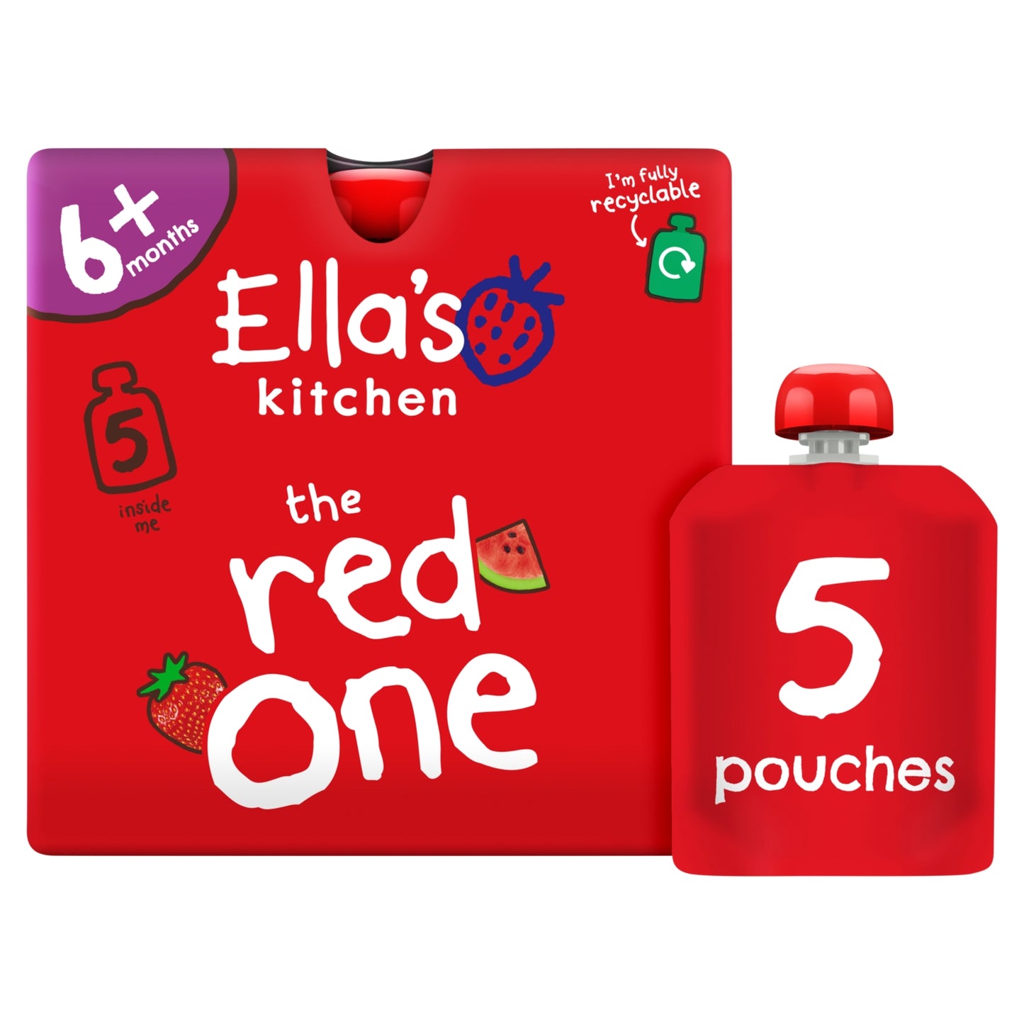 Ella's Kitchen the Red One Squished Smoothie Fruits 5 x 90g (450g)