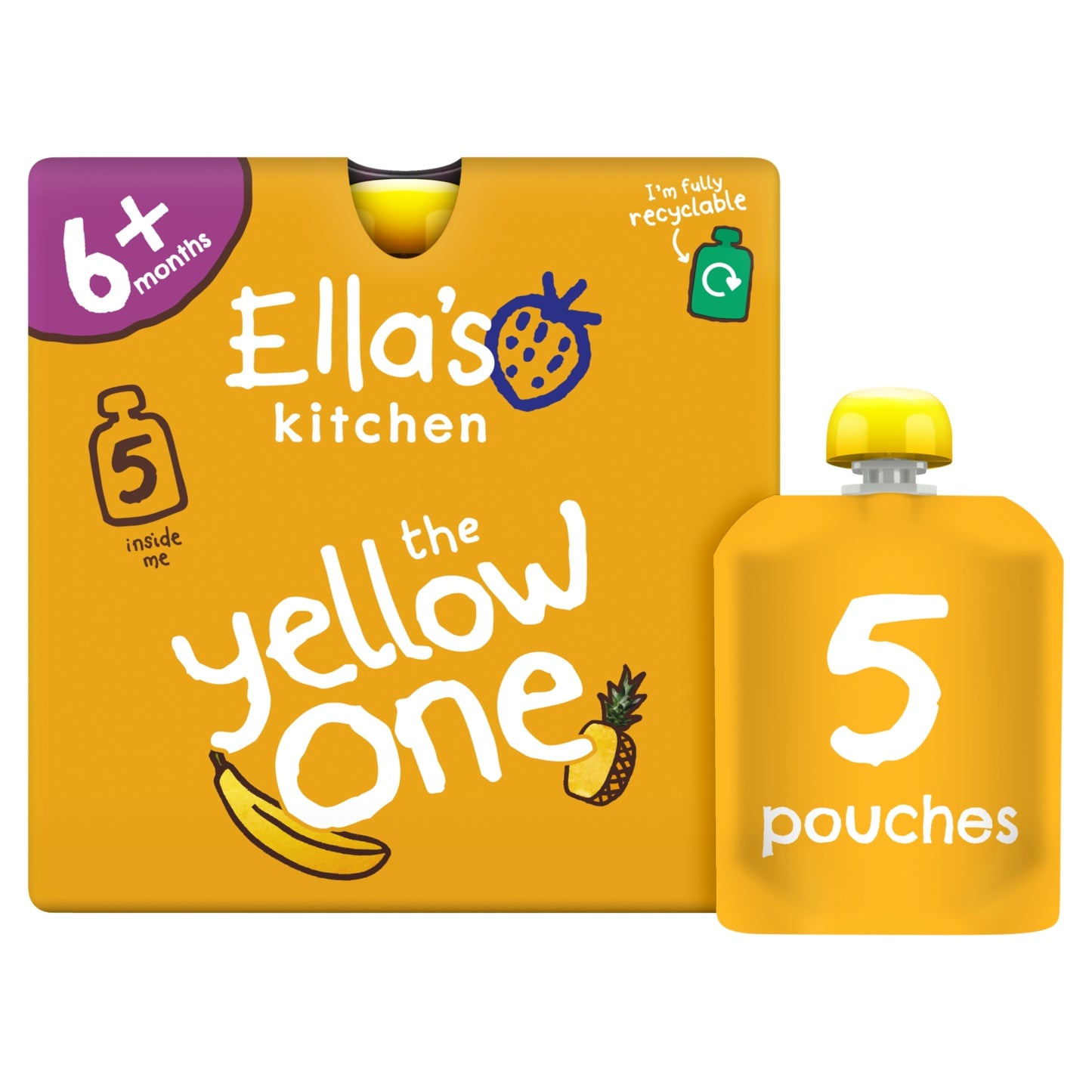 Ella's Kitchen the Yellow One Squished Smoothie Fruits 5 x 90g (450g)