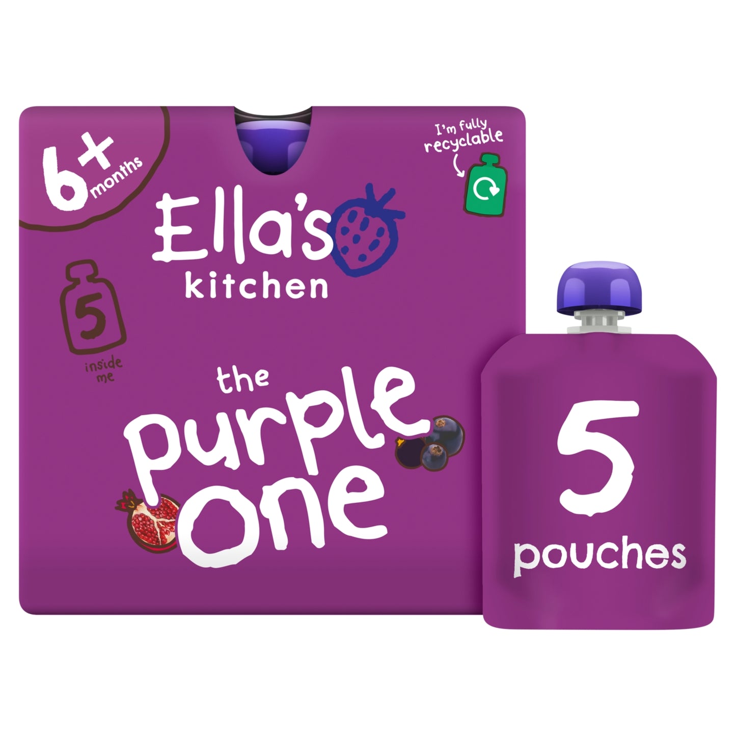 Ella's Kitchen the Purple One Squished Smoothie Fruits 5 x 90g (450g)