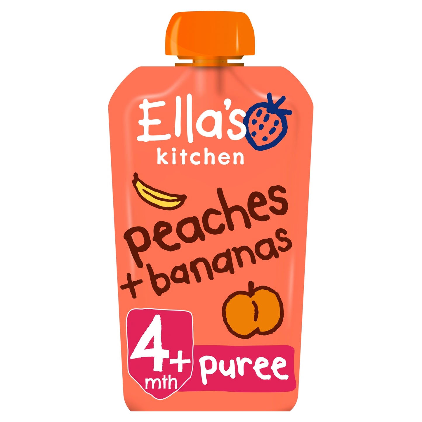 Ella's Kitchen Organic Peaches and Bananas Baby Pouch 4+ Months 120g