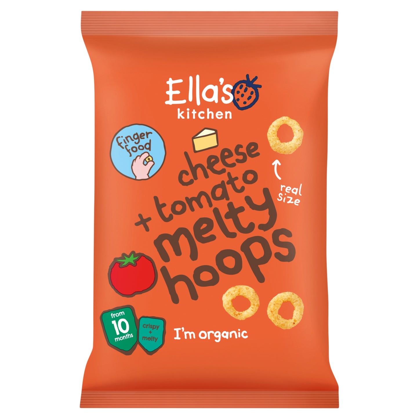 Ella's Kitchen Cheese + Tomato Melty Hoops from 10 Months 20g
