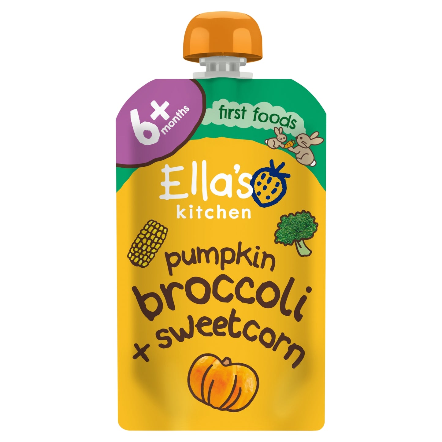Ella's Kitchen Pumpkin Broccoli + Sweetcorn 6+ Months 120g