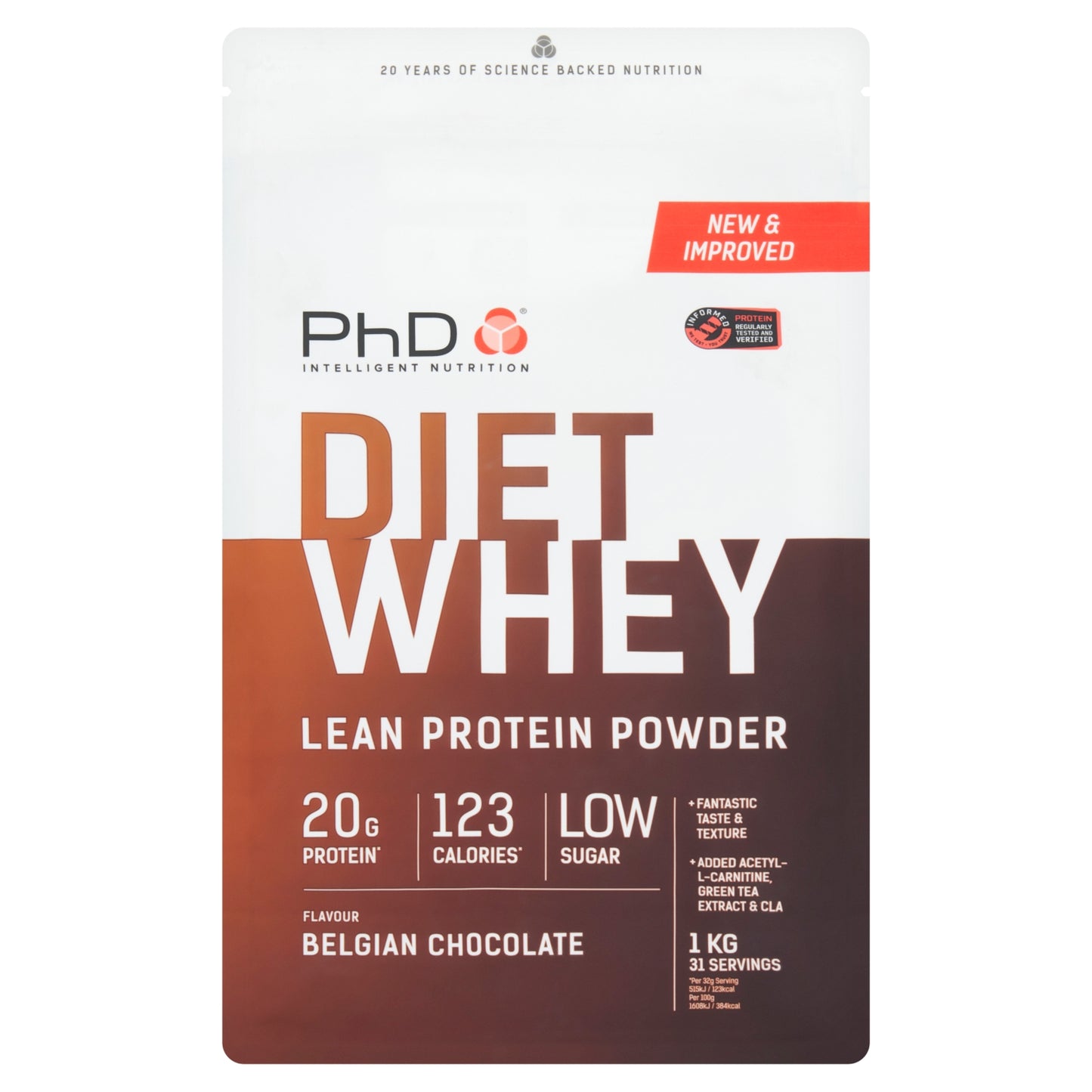 PhD Diet Whey Belgian Chocolate Flavour 1kg