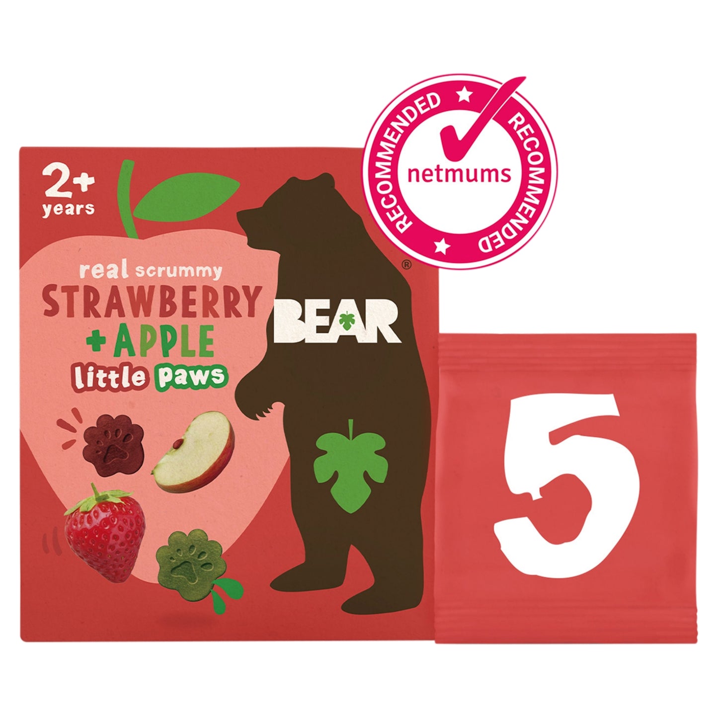 BEAR Little Paws Strawberry and Apple 2+ years 5x20g
