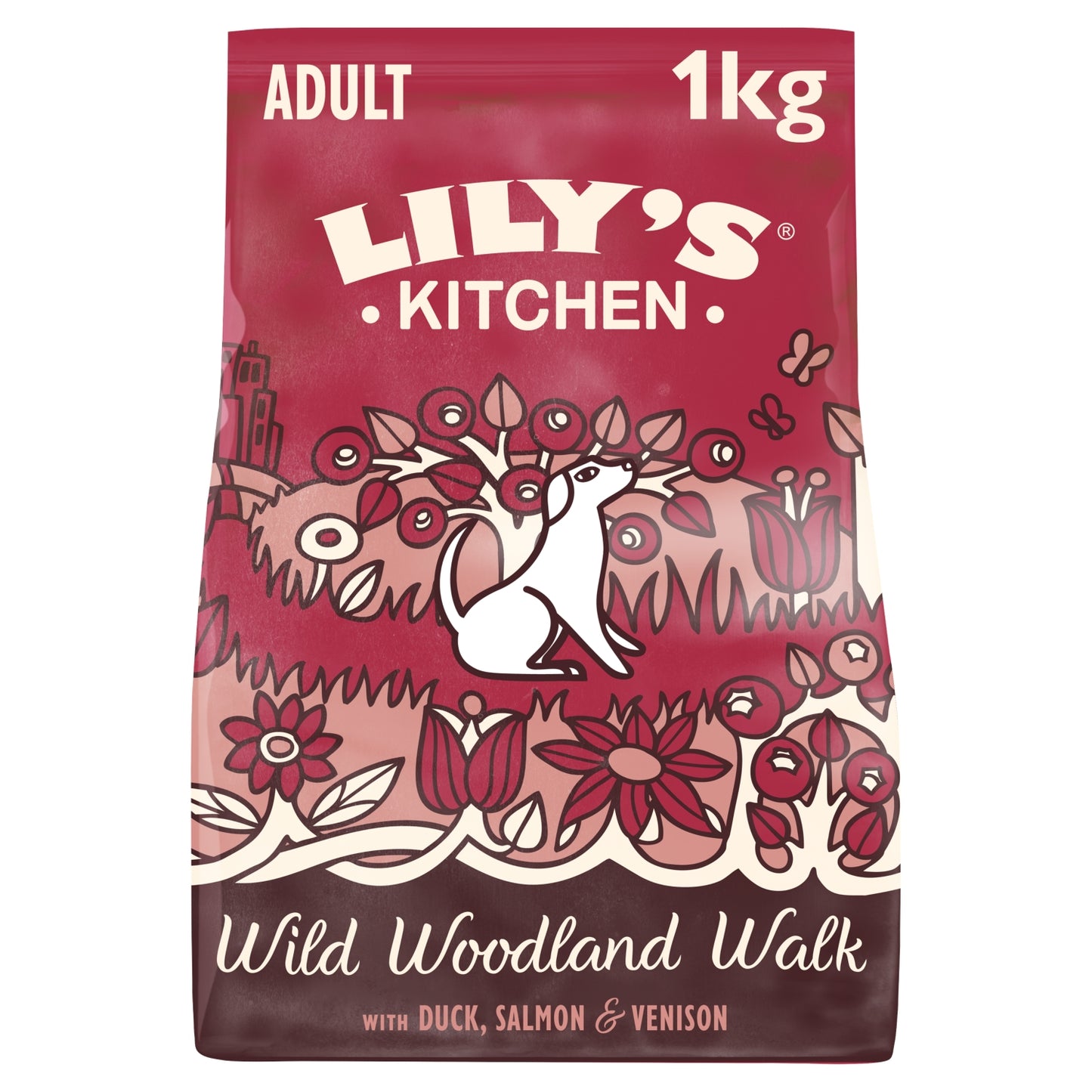Lily's Kitchen Duck, Salmon & Venison Wild Woodland Walk Complete Adult Dry Dog Food 1kg