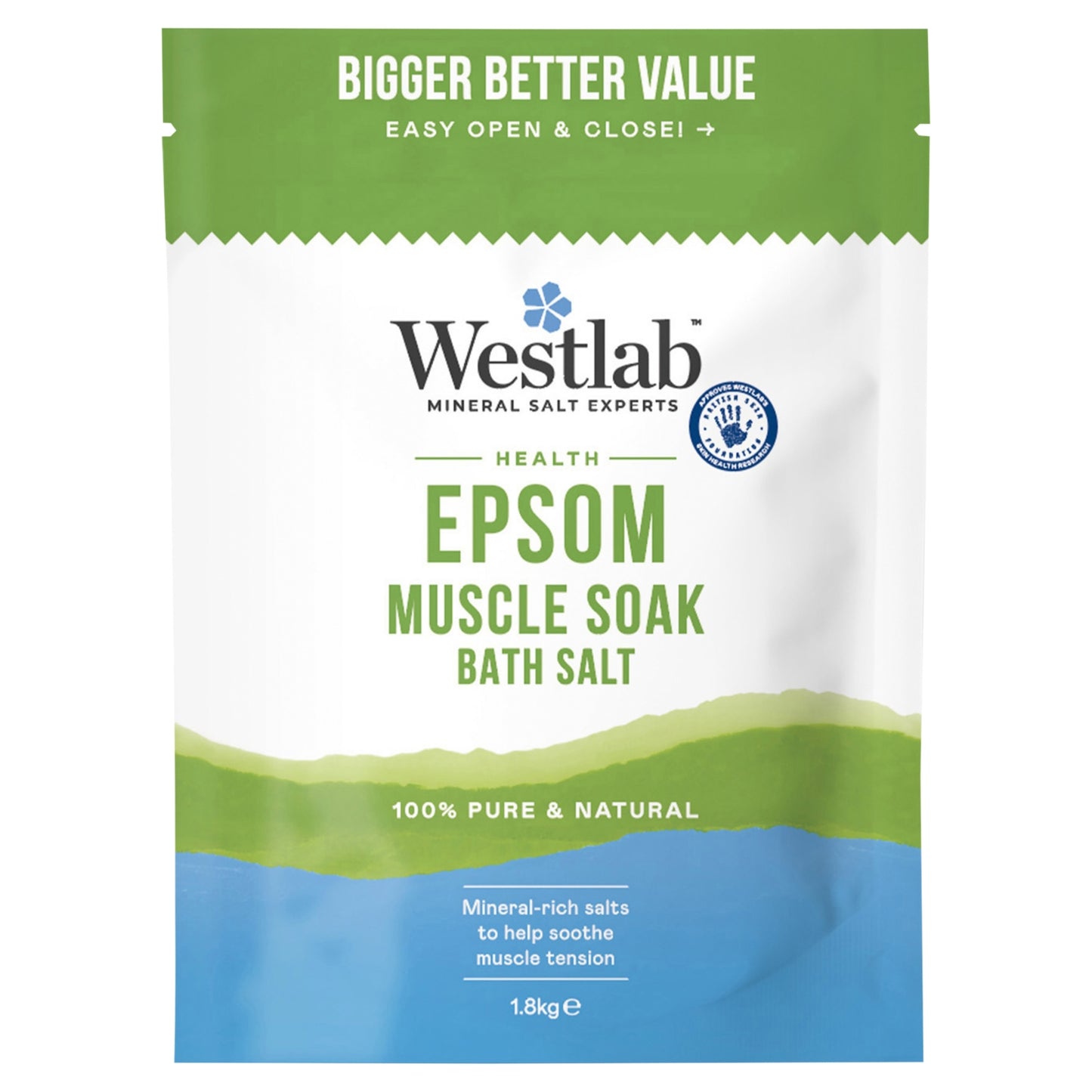 Westlab Health Epsom Muscle Soak Bath Salt 1.8kg