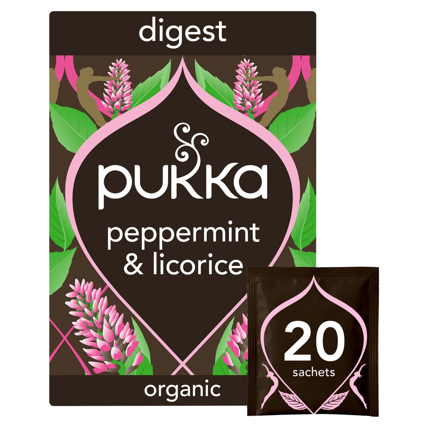 Pukka Organic Peppermint & Licorice Mint Tea 20 Home Compostable Herbal Tea Bags