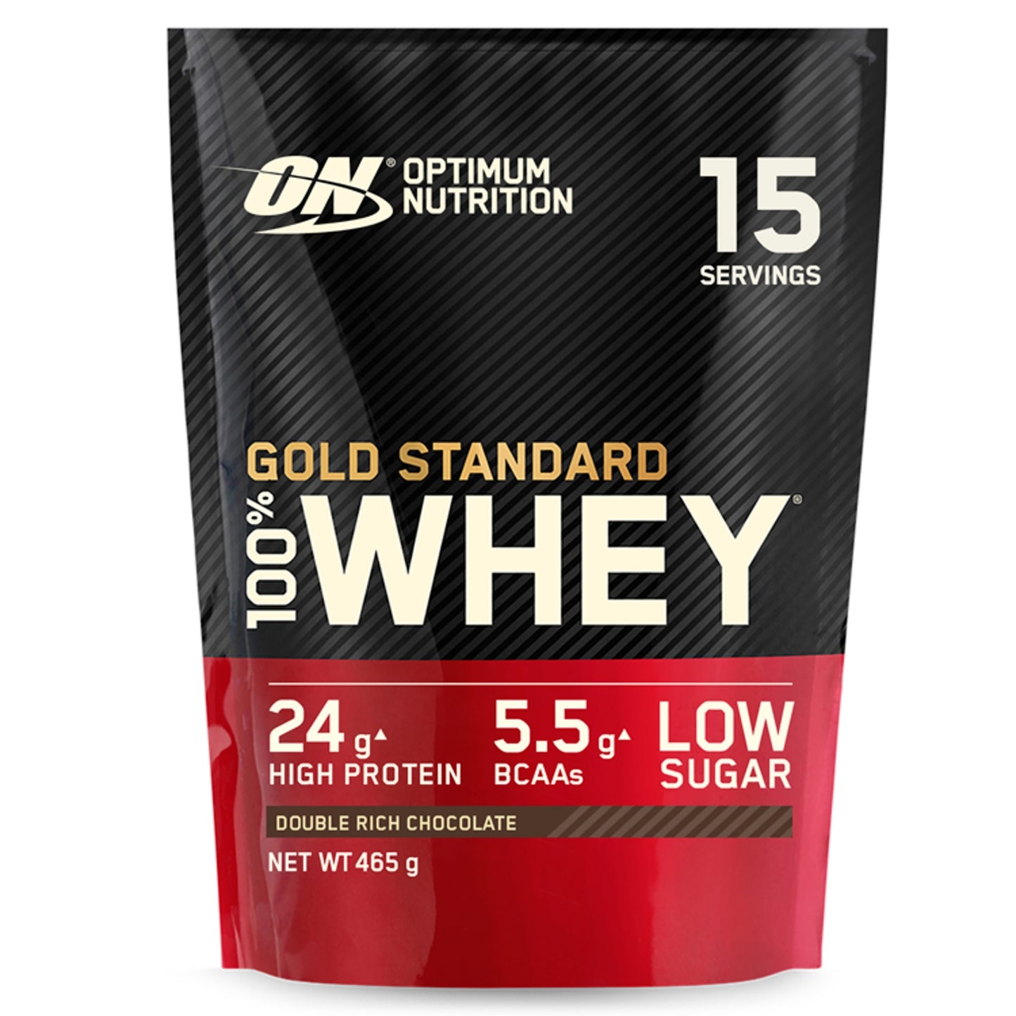 Optimum Nutrition Gold Standard Whey Protein Powder, Double Rich Chocolate Flavour, 15 servings, 465g