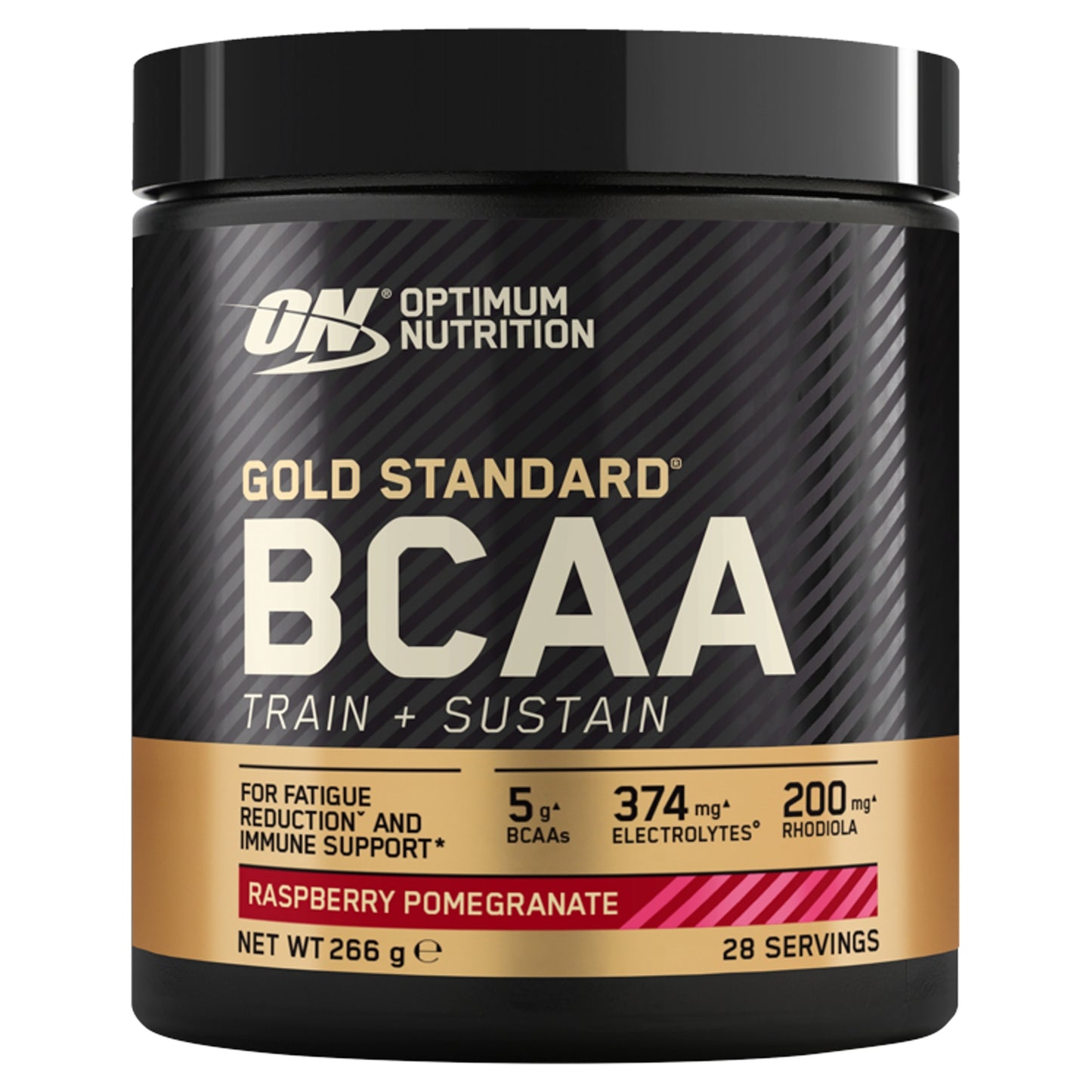 Optimum Nutrition Gold Standard BCAA Train + Sustain Powder, Raspberry Pomegranate Flavour, 28 servings, 266g