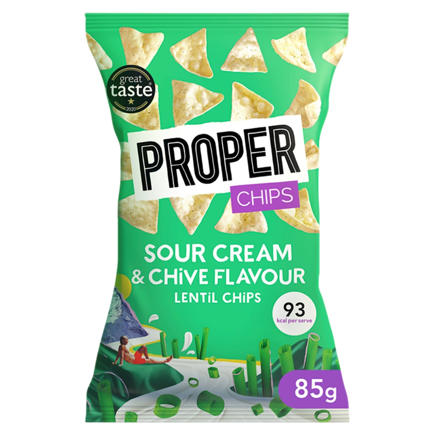 Properchips Sour Cream & Chive Flavour Lentil Chips 85g