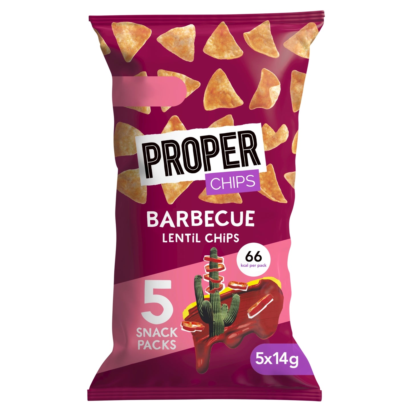 Properchips Barbecue Lentil Chips 5 x 14g (70g)