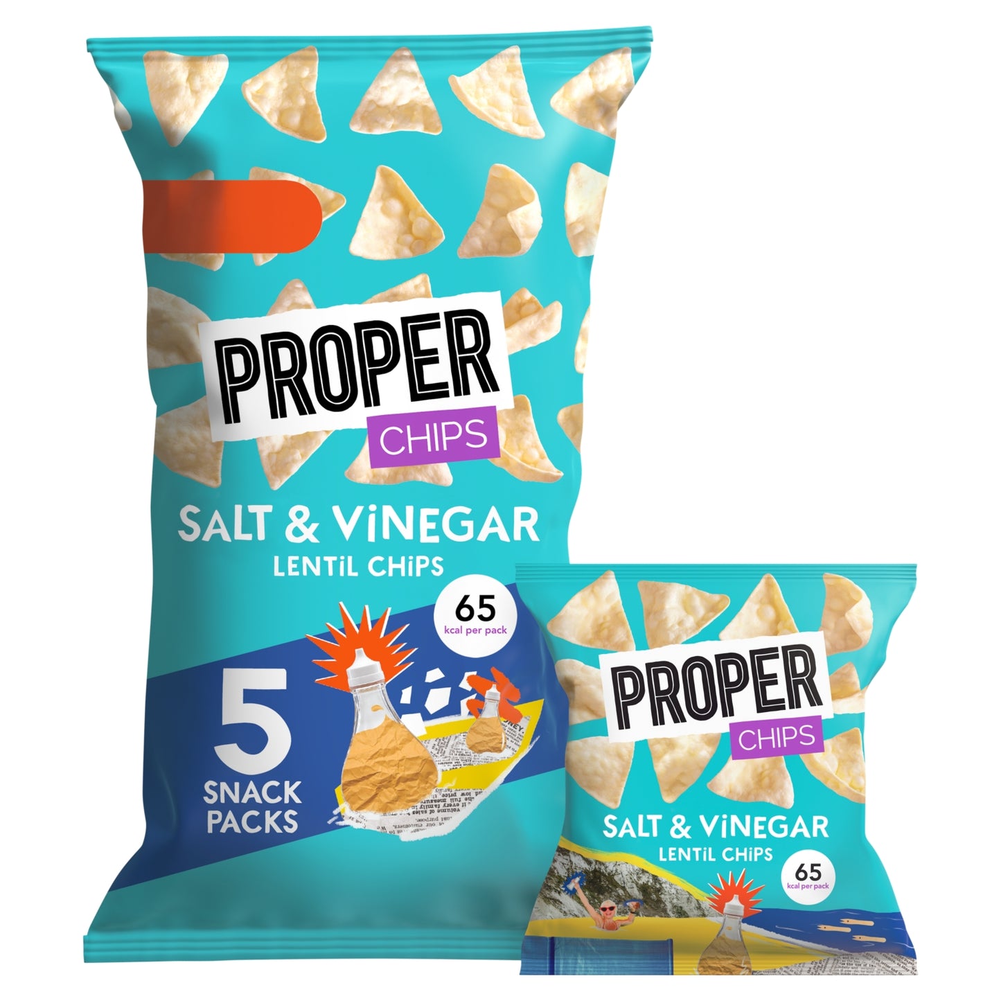 Proper chips Salt & Vinegar Lentil Chips 5 x 14g (70g)