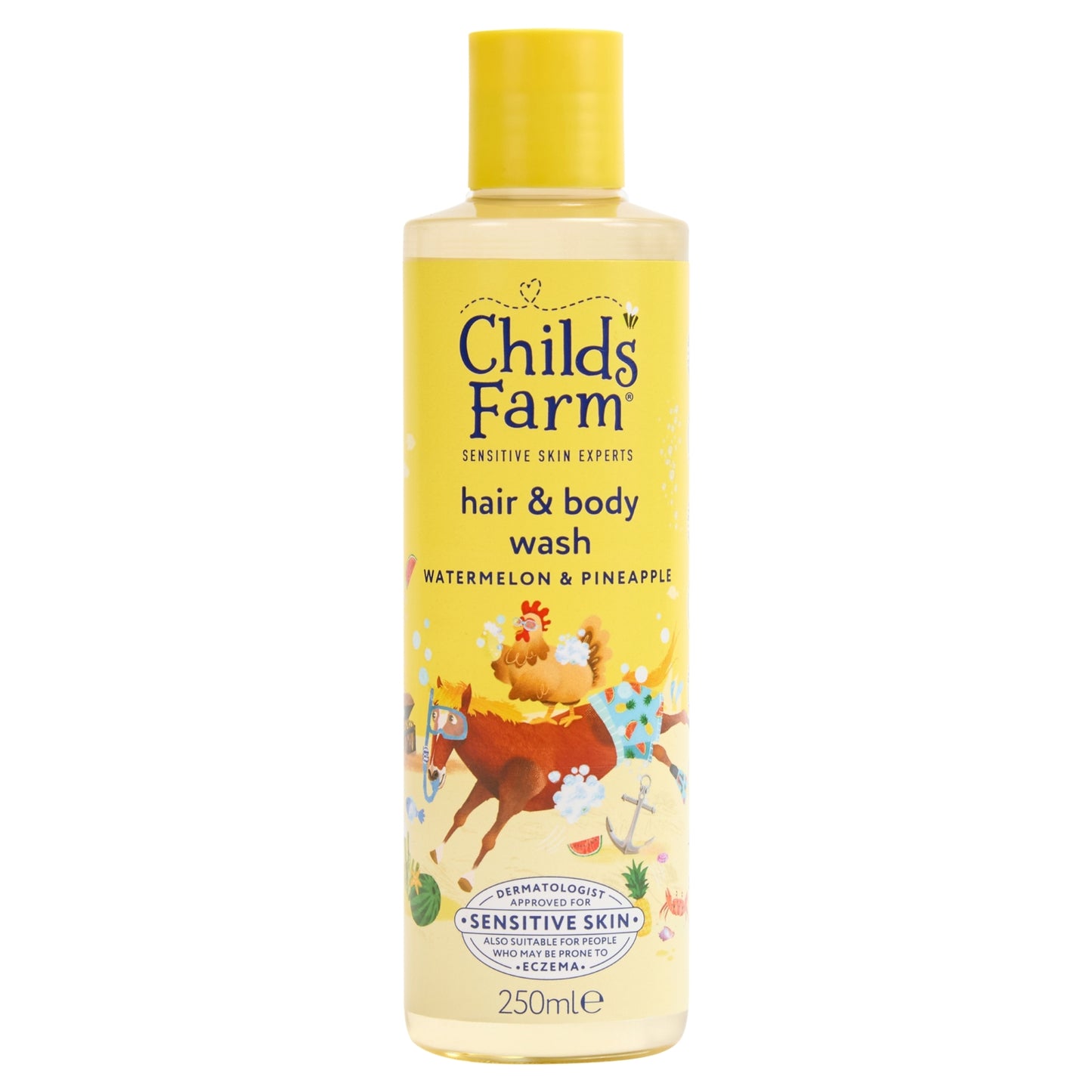 Childs Farm Watermelon & Pineapple Hair & Body Wash 250ml Gentle Tear-Free Formula for Kids, Babies & Sensitive Skin