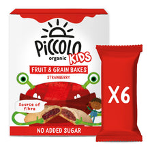 Piccolo Organic Kids Fruit & Grain Bakes Strawberry Bars 6 x 22g (132g)