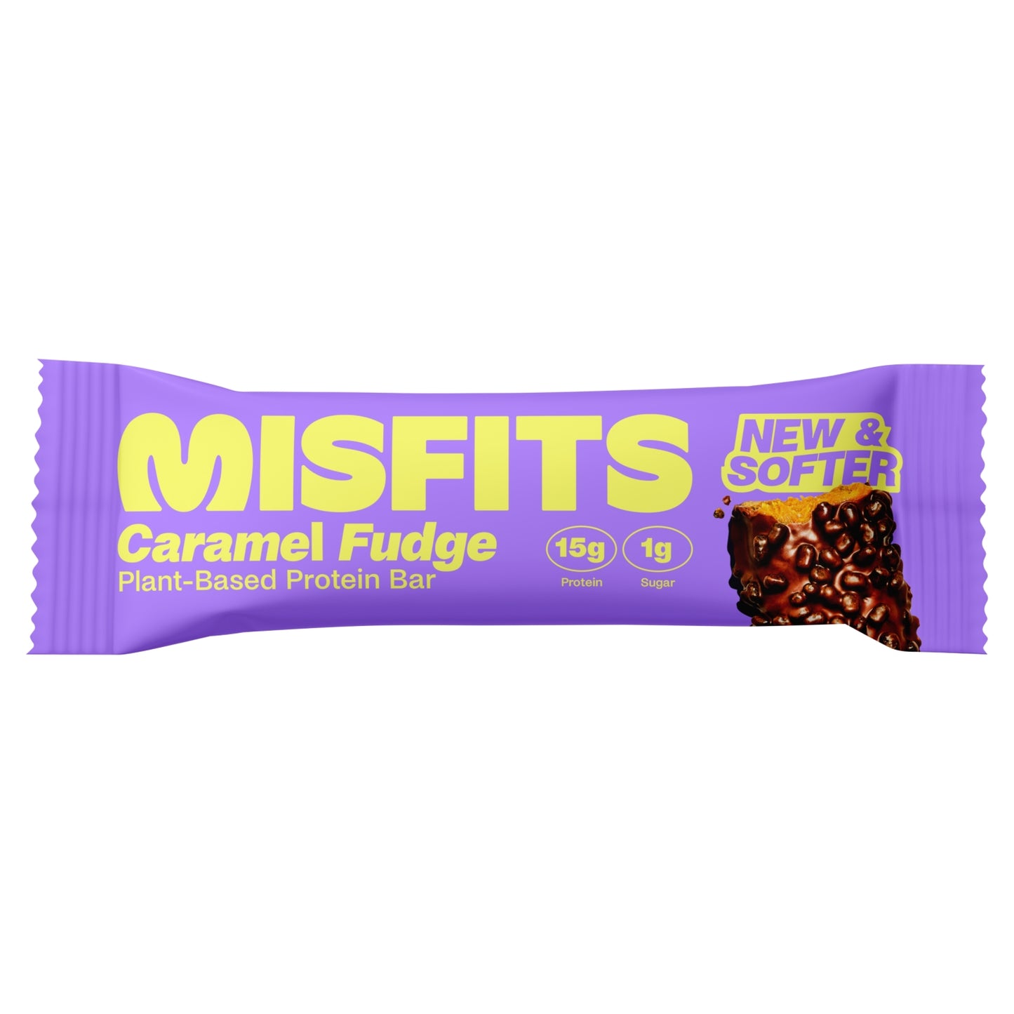 Misfits Caramel Fudge Flavour Plant-Based Protein Bar 50g