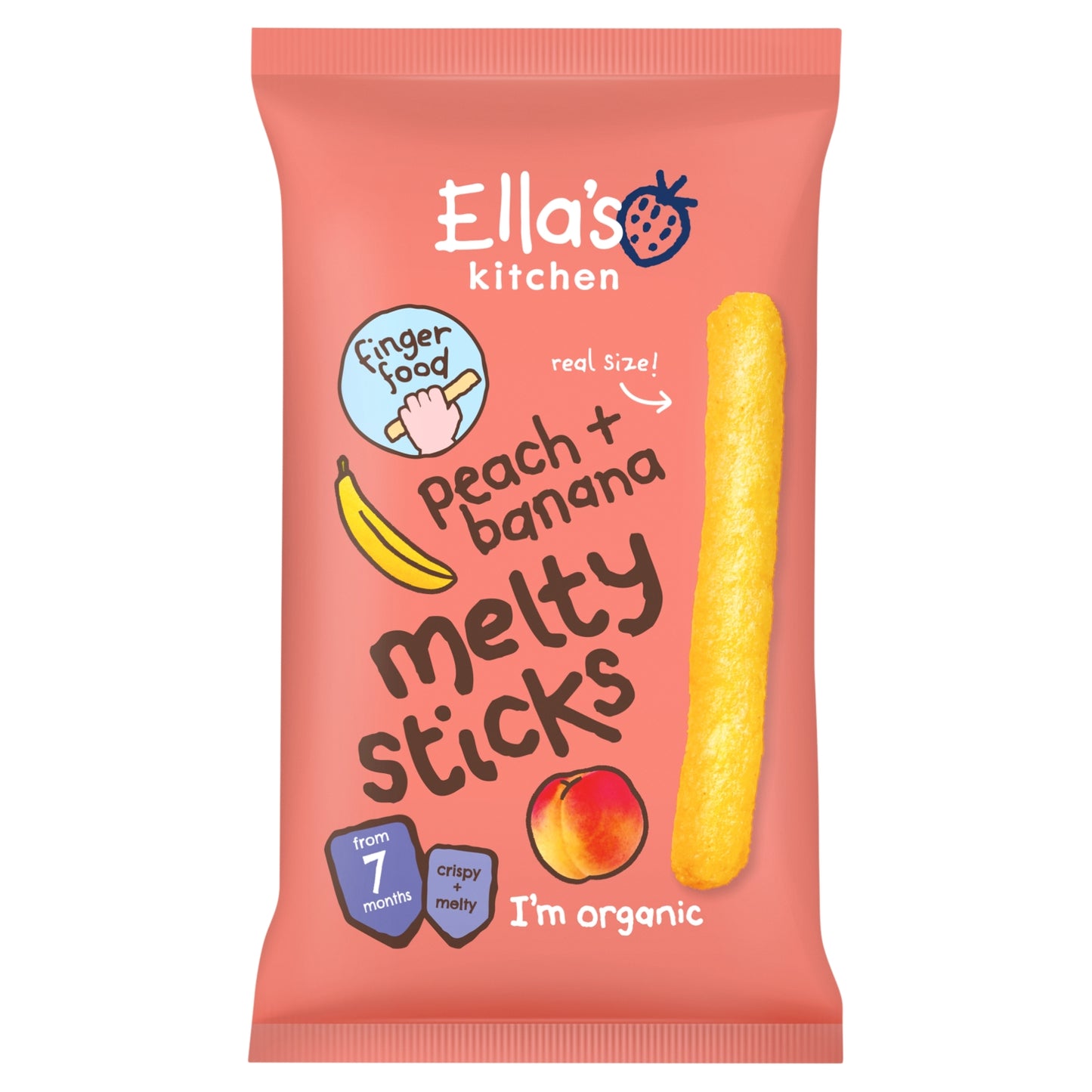 Ella's Kitchen Peach + Banana Melty Sticks from 7 Months 16g