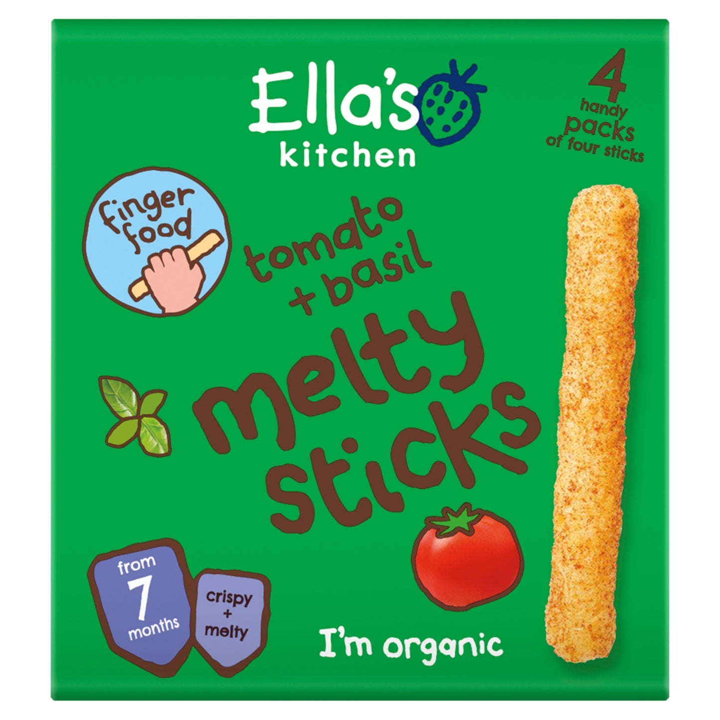 Ella's Kitchen Tomato + Basil Melty Sticks from 7 Months 4 x 6g (24g)