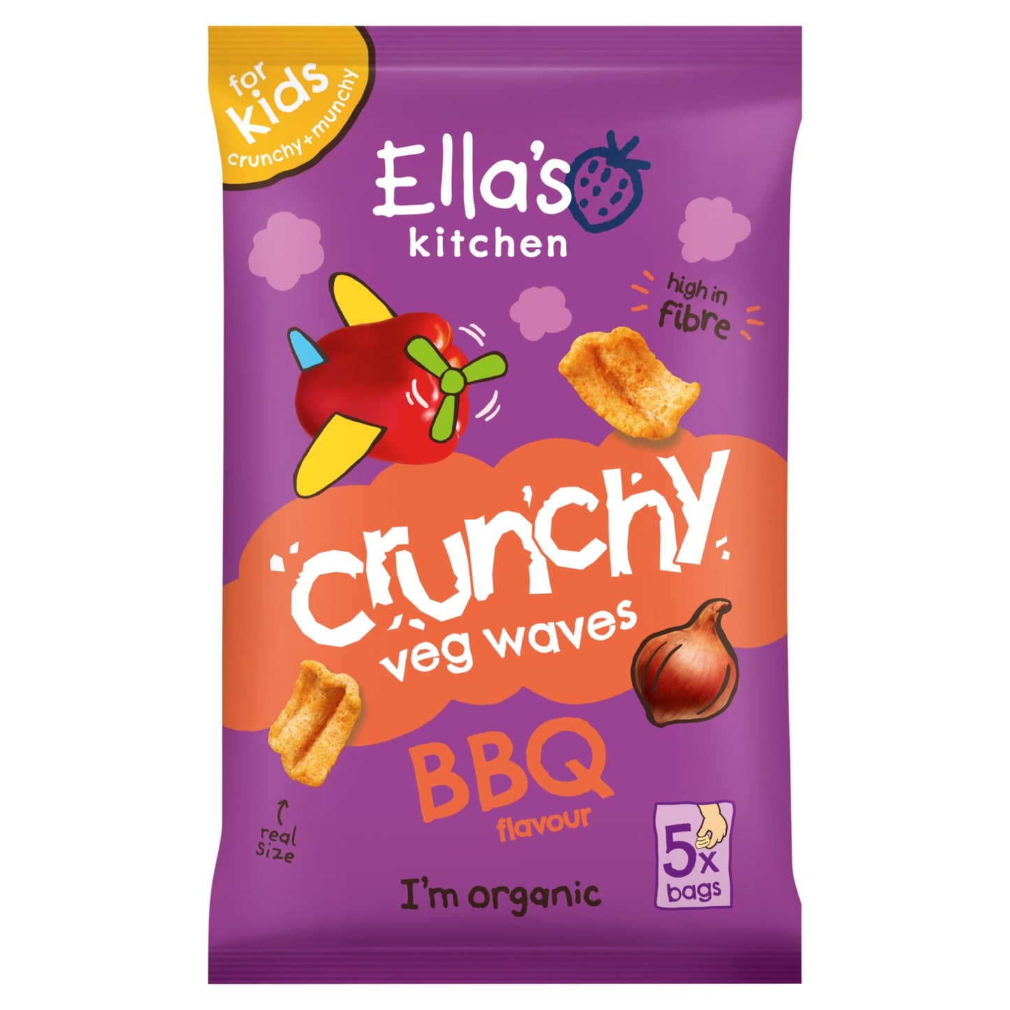 Ella's Kitchen BBQ Flavour Crunchy Veg Waves 5 x 10g (50g)