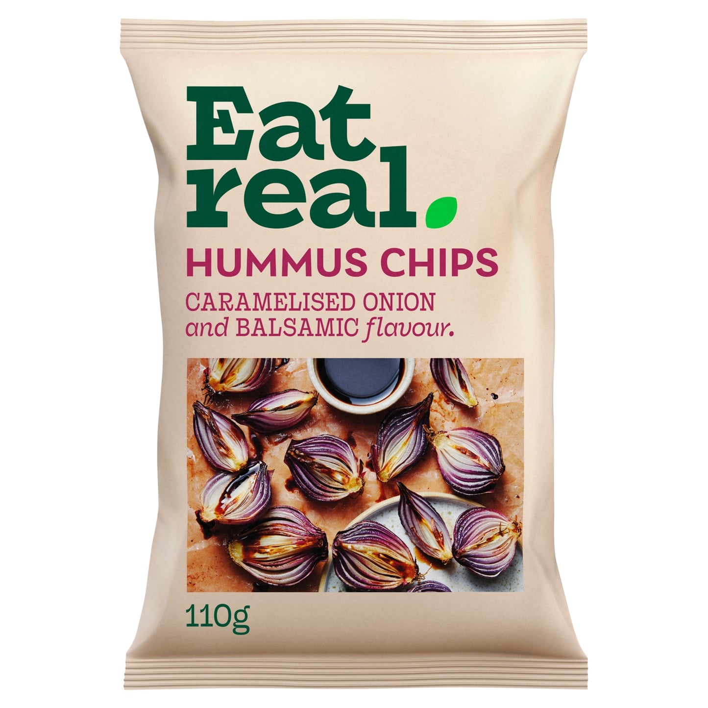 Eat Real Caramelised Onion & Balsamic Flavour Hummus Chips Sharing 110g