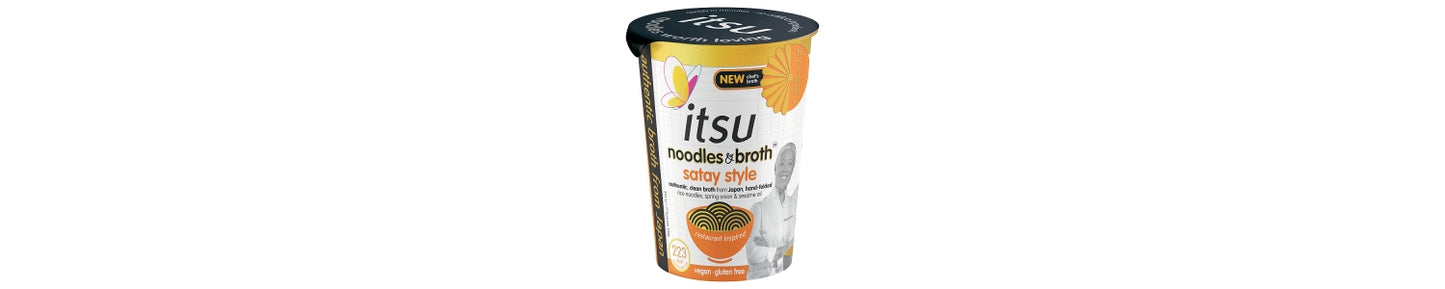 Itsu itsu satay style instant noodles & broth pot 66g