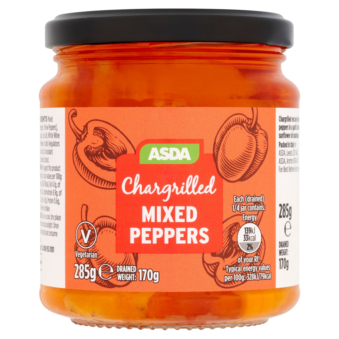 ASDA Chargrilled Mixed Peppers 285g