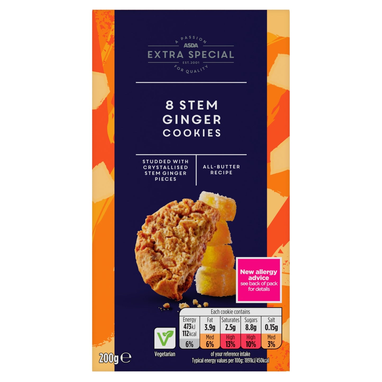 ASDA Extra Special Extra Special 8 Stem Ginger Cookies 200g