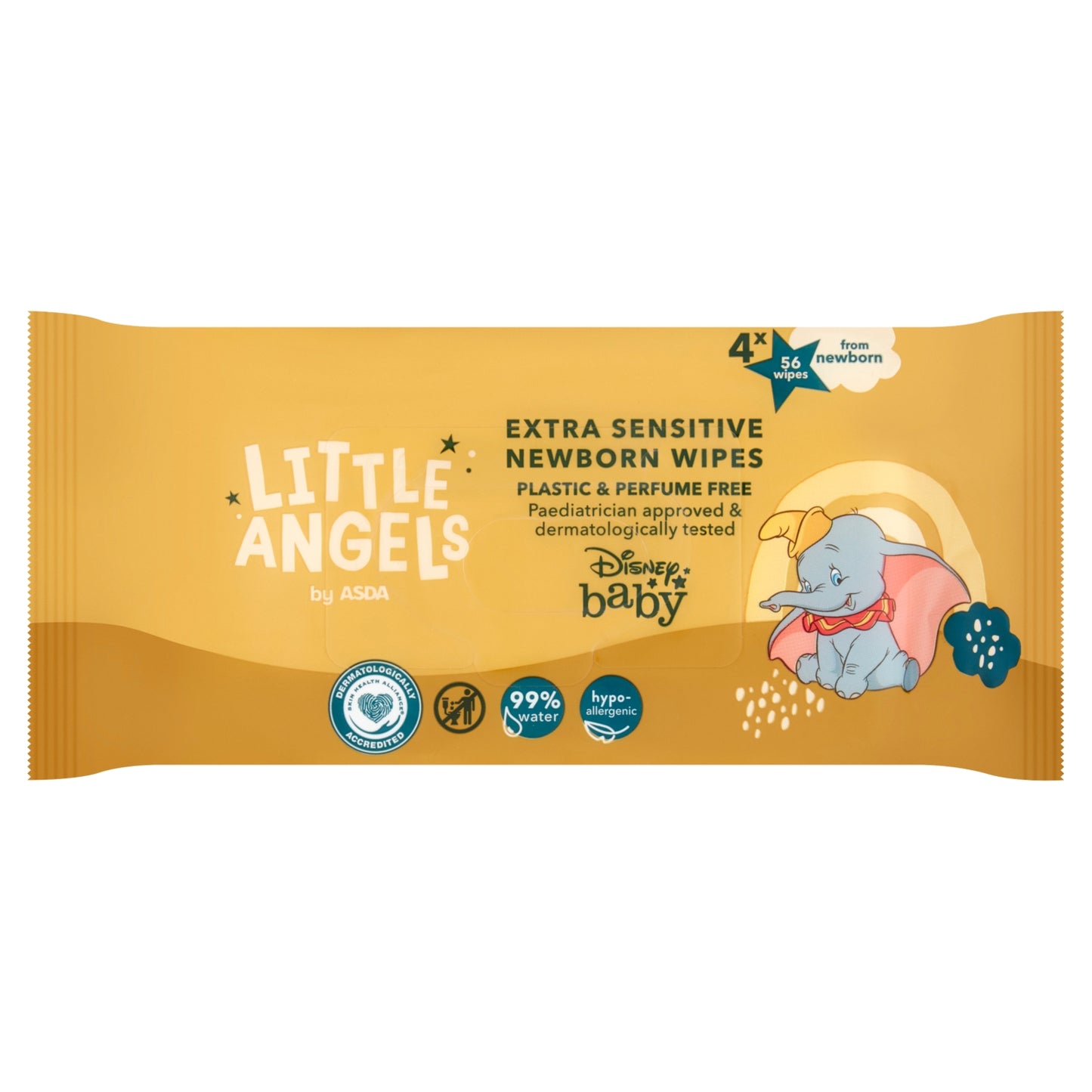 ASDA Little Angels Little Angels Extra Sensitive Newborn Wipes 4 x 56