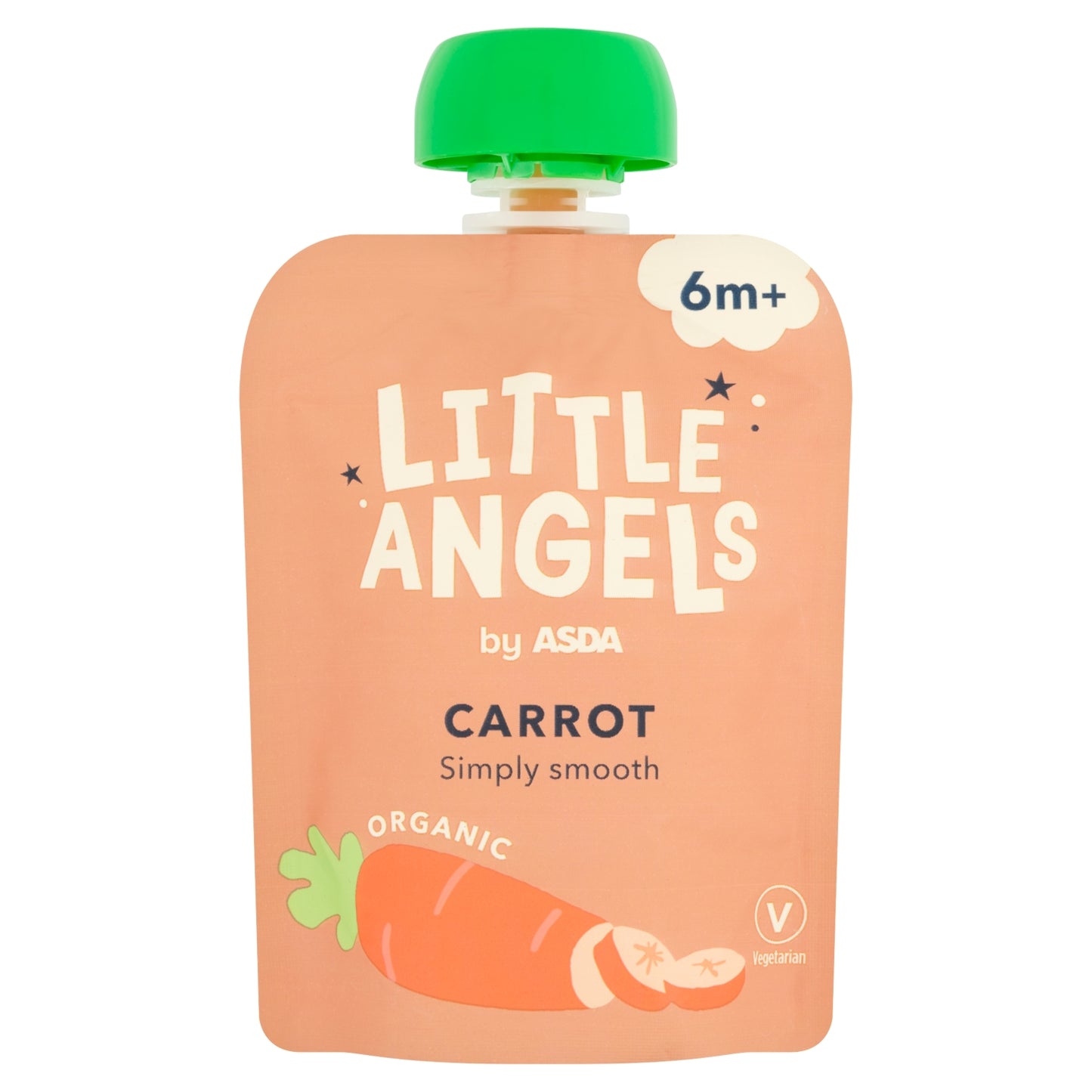 LITTLE ANGELS by ASDA Organic Carrot 6m+ 70g