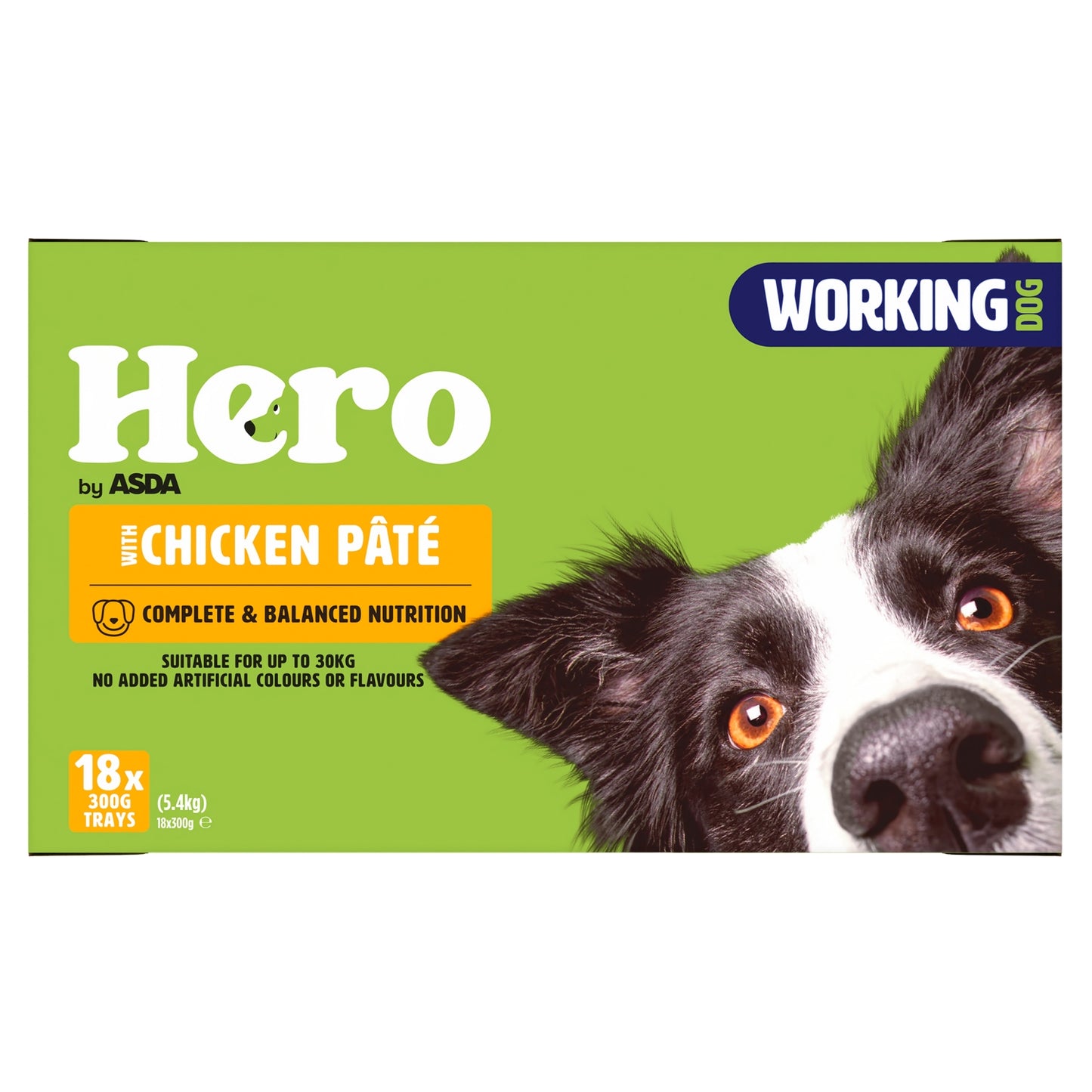 Asda Hero Hero Working Dog with Chicken Pâté 18 x 300g (5.4kg)
