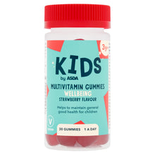 ASDA Kids by Wellbeing Strawberry Flavour Multivitamin 1 A Day 3y+ 30 Gummies