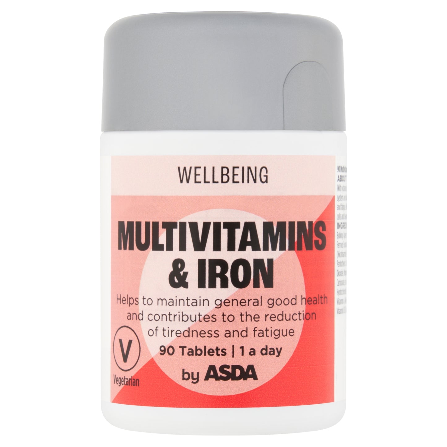 ASDA Wellbeing by Multivitamins & Iron 1 a Day 90 Tablets