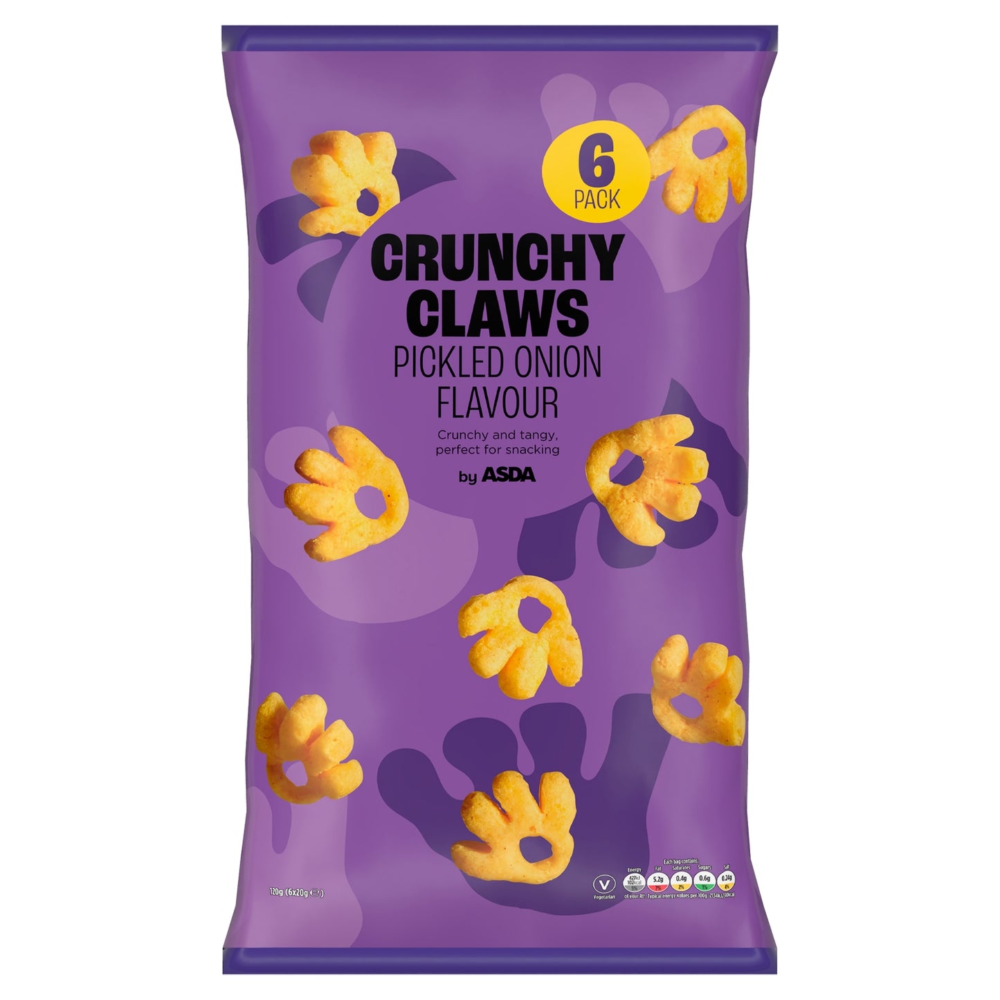ASDA Pickled Onion Flavour Crunchy Claws 6 x 20g (120g)
