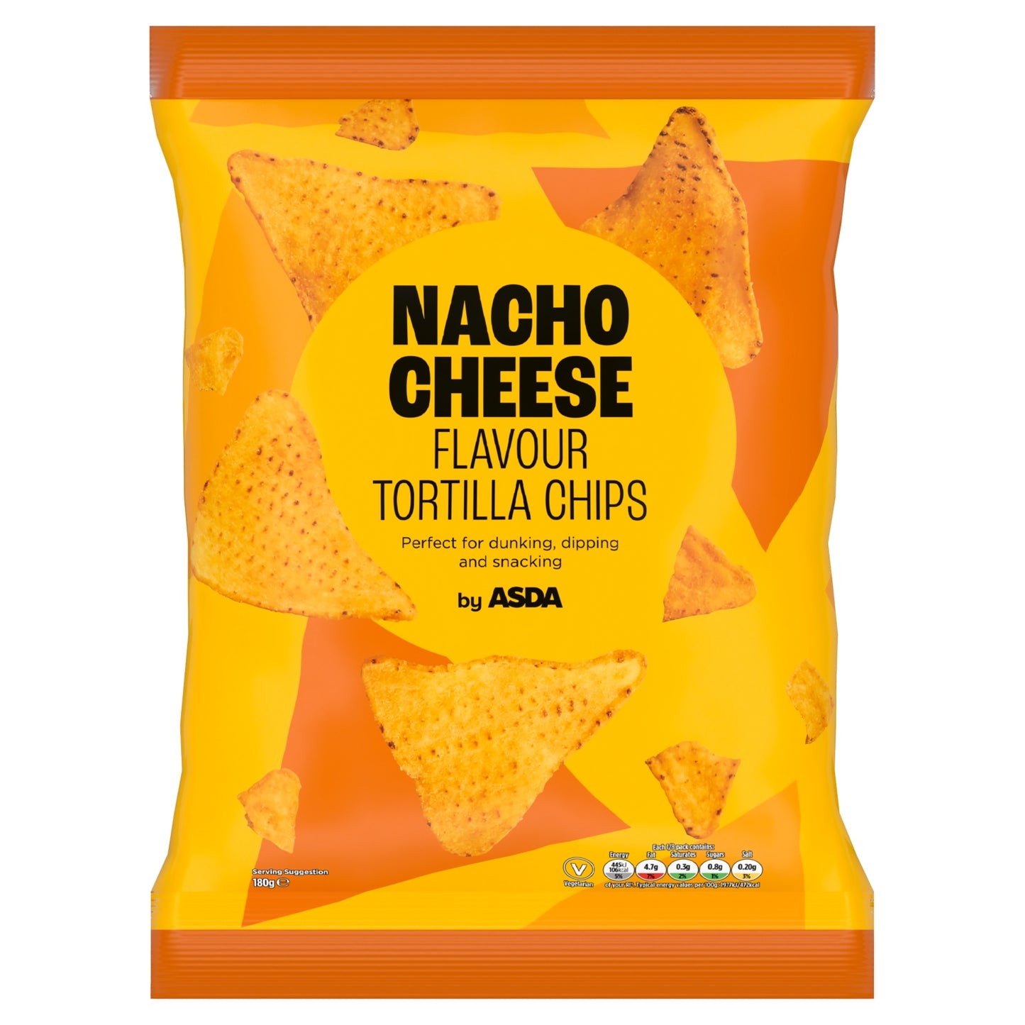 ASDA Nacho Cheese Flavour Tortilla Chips 180g